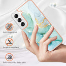 For Samsung Galaxy S22 5G Electroplating Marble IMD TPU Phone Case(Green 003)