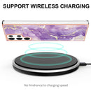 For Samsung Galaxy S22 Ultra 5G Electroplating Marble IMD TPU Phone Case(Purple 002)