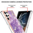For Samsung Galaxy S22 Ultra 5G Electroplating Marble IMD TPU Phone Case(Purple 002)