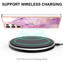 For Samsung Galaxy S22 Ultra 5G Electroplating Marble IMD TPU Phone Case(Purple 001)