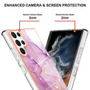 For Samsung Galaxy S22 Ultra 5G Electroplating Marble IMD TPU Phone Case(Purple 001)