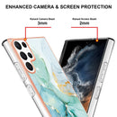 For Samsung Galaxy S22 Ultra 5G Electroplating Marble IMD TPU Phone Case(Green 003)