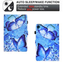For Samsung Galaxy Tab A8 Sewing Pen Slot Leather Tablet Case(Butterflies)