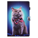 For Samsung Galaxy Tab A8 Sewing Pen Slot Leather Tablet Case(Bow Tie Cat)