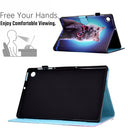 For Samsung Galaxy Tab A8 Sewing Pen Slot Leather Tablet Case(Bow Tie Cat)