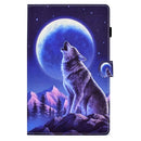 For Samsung Galaxy Tab A8 Sewing Pen Slot Leather Tablet Case(Night Wolf)