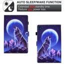 For Samsung Galaxy Tab A8 Sewing Pen Slot Leather Tablet Case(Night Wolf)