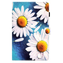 For Samsung Galaxy Tab A8 Sewing Pen Slot Leather Tablet Case(Sunflower)