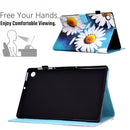 For Samsung Galaxy Tab A8 Sewing Pen Slot Leather Tablet Case(Sunflower)