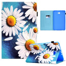 For Samsung Galaxy Tab A 10.1 2016 T580 Sewing Pen Slot Leather Tablet Case(Sunflower)
