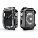 Transparent Two-color Armor Case For Apple Watch Series 7 45mm(Transparent Black)