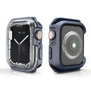 Transparent Two-color Armor Case For Apple Watch Series 7 45mm(Midnight Blue)