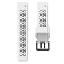 For Garmin Fenix 7 22mm Dual Row Holes Two-color Silicone Watch Band(White Black)