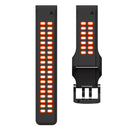 For Garmin Fenix 7 22mm Dual Row Holes Two-color Silicone Watch Band(Black Red)