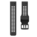 For Garmin Fenix 7 22mm Dual Row Holes Two-color Silicone Watch Band(Black Grey)