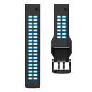 For Garmin Fenix 7 22mm Dual Row Holes Two-color Silicone Watch Band(Black Sky Blue)