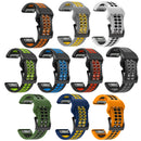 For Garmin Fenix 7 22mm Dual Row Holes Two-color Silicone Watch Band(Black Red)