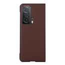 For Honor Magic V Accurate Hole Genuine Leather Shockproof Phone Case(Brown)
