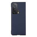 For Honor Magic V Accurate Hole Genuine Leather Shockproof Phone Case(Blue)