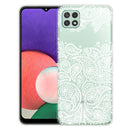 For Samsung Galaxy A22 5G Gradient Lace Transparent TPU Phone Case(White)