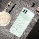 For Samsung Galaxy A22 5G Gradient Lace Transparent TPU Phone Case(White)