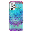 For Samsung Galaxy A32 4G Gradient Lace Transparent TPU Phone Case(Green Blue Purple)