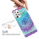 For Samsung Galaxy A32 4G Gradient Lace Transparent TPU Phone Case(Green Blue Purple)