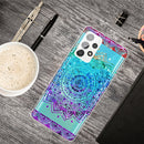 For Samsung Galaxy A32 4G Gradient Lace Transparent TPU Phone Case(Green Blue Purple)