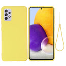 For Samsung Galaxy A73 Pure Color Liquid Silicone Phone Case(Yellow)