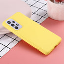 For Samsung Galaxy A73 Pure Color Liquid Silicone Phone Case(Yellow)