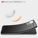 For Xiaomi Redmi Note 11 Overseas Version Brushed Texture Carbon Fiber TPU Phone Case(Black)