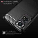 For Xiaomi Redmi Note 11 Overseas Version Brushed Texture Carbon Fiber TPU Phone Case(Navy Blue)