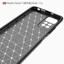 For Xiaomi Redmi Note 11 Overseas Version Brushed Texture Carbon Fiber TPU Phone Case(Navy Blue)