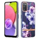 For Samsung Galaxy A03s Flowers and Plants Series IMD TPU Phone Case(Purple Begonia)
