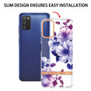 For Samsung Galaxy A03s Flowers and Plants Series IMD TPU Phone Case(Purple Begonia)