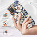 For Samsung Galaxy A03s Flowers and Plants Series IMD TPU Phone Case(Green Gardenia)