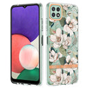 For Samsung Galaxy A22 5G Flowers and Plants Series IMD TPU Phone Case(Green Gardenia)