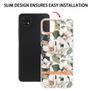 For Samsung Galaxy A22 5G Flowers and Plants Series IMD TPU Phone Case(Green Gardenia)