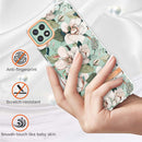 For Samsung Galaxy A22 5G Flowers and Plants Series IMD TPU Phone Case(Green Gardenia)
