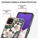 For Samsung Galaxy A22 5G Flowers and Plants Series IMD TPU Phone Case(Green Gardenia)