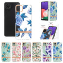 For Samsung Galaxy A22 5G Flowers and Plants Series IMD TPU Phone Case(Green Gardenia)