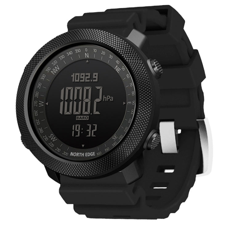 NORTH EDGE APACHE-46 Outdoor Waterproof Men Multifunction Digital Silicone Strap Smart Sports Watch(Black)