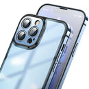 HD Transparent Glass Phone Case For iPhone 13 Pro Max(Gold)