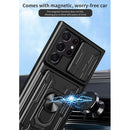 For Samsung Galaxy S22 Ultra 5G Sliding Camshield Card Phone Case(Grey)