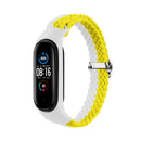 For Xiaomi Mi Band 4 / 3 Stripe Braided Watch Band(Yellow White)