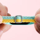 For Xiaomi Mi Band 4 / 3 Stripe Braided Watch Band(Yellow White)