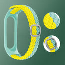 For Xiaomi Mi Band 4 / 3 Stripe Braided Watch Band(Yellow White)