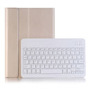 A870B Bluetooth Keyboard Leather Case with Holder & TPU Pen Slot For Samsung Galaxy Tab S8 11 inch SM-X700 / SM-X706(Gold)