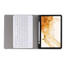 A870B Bluetooth Keyboard Leather Case with Holder & TPU Pen Slot For Samsung Galaxy Tab S8 11 inch SM-X700 / SM-X706(Gold)