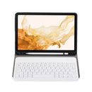 A870B Bluetooth Keyboard Leather Case with Holder & TPU Pen Slot For Samsung Galaxy Tab S8 11 inch SM-X700 / SM-X706(Gold)